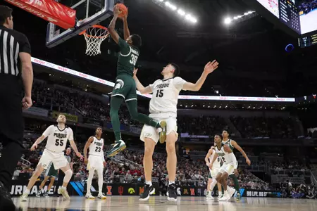 Marcus Bingham Jr. at the 2022 Big Ten Tournament vs. Purdue