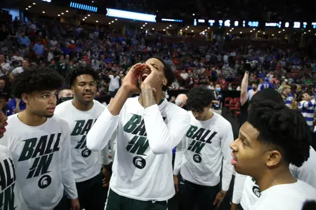 Marcus Bingham Jr. Pregame vs. Duke in the 2022 NCAA Second Round