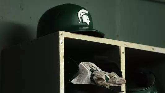 Batting helmet in dugout in Greenville Fluor Field 2022