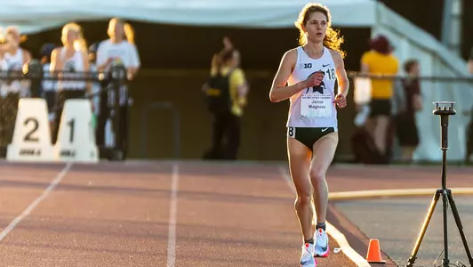 Jenna Magness after winning women's 10,000m at the 2022 Big Ten Outdoor Championships