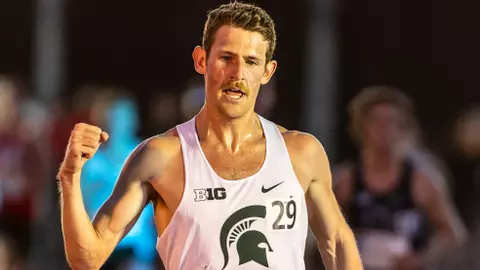Morgan Beadlescomb after winning men's 10,000m at the 2022 Big Ten Outdoor Championships