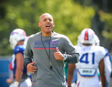 Jim Salgado. Buffalo Bills Week 1 practice, September 7, 2021. Photo by Bill Wippert