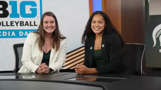 Aliyah Moore, Julia Bishop at B1G Media Day 2023