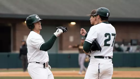 Coach Andrew Stone and Casey Mayes