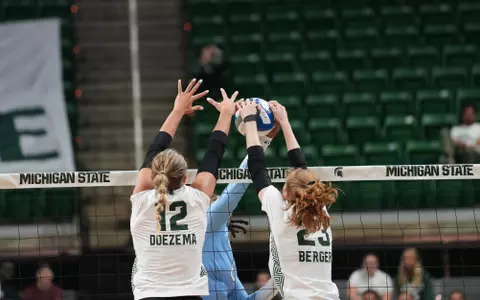 Evie Doezema and Cameron Berger, volleyball, 2023, UNC