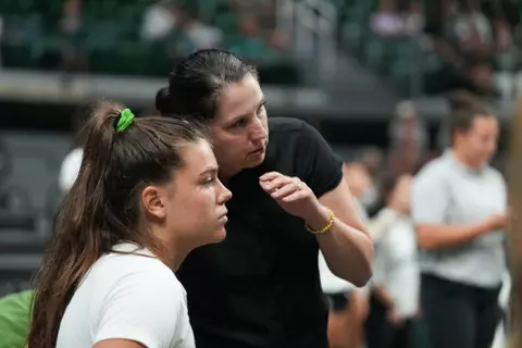 Leah Johnson and Grace Kelly, volleyball, 2023, UNC