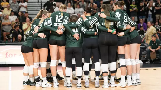 Team huddle, volleyball, action, 2024