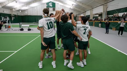 Men's Tennis Huddle vs. Clemson