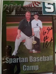 Nick Williams and Coach Boss at youth baseball camp in 2011