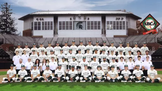 2024 Baseball Team Photo with ABCA logo for Academic Excellence Award