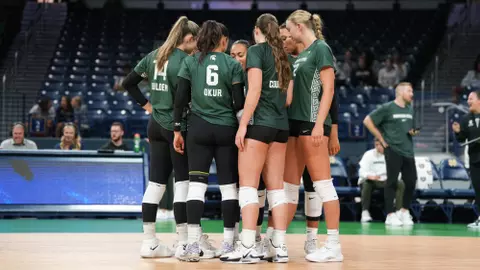 Huddle, volleyball, action, 2024