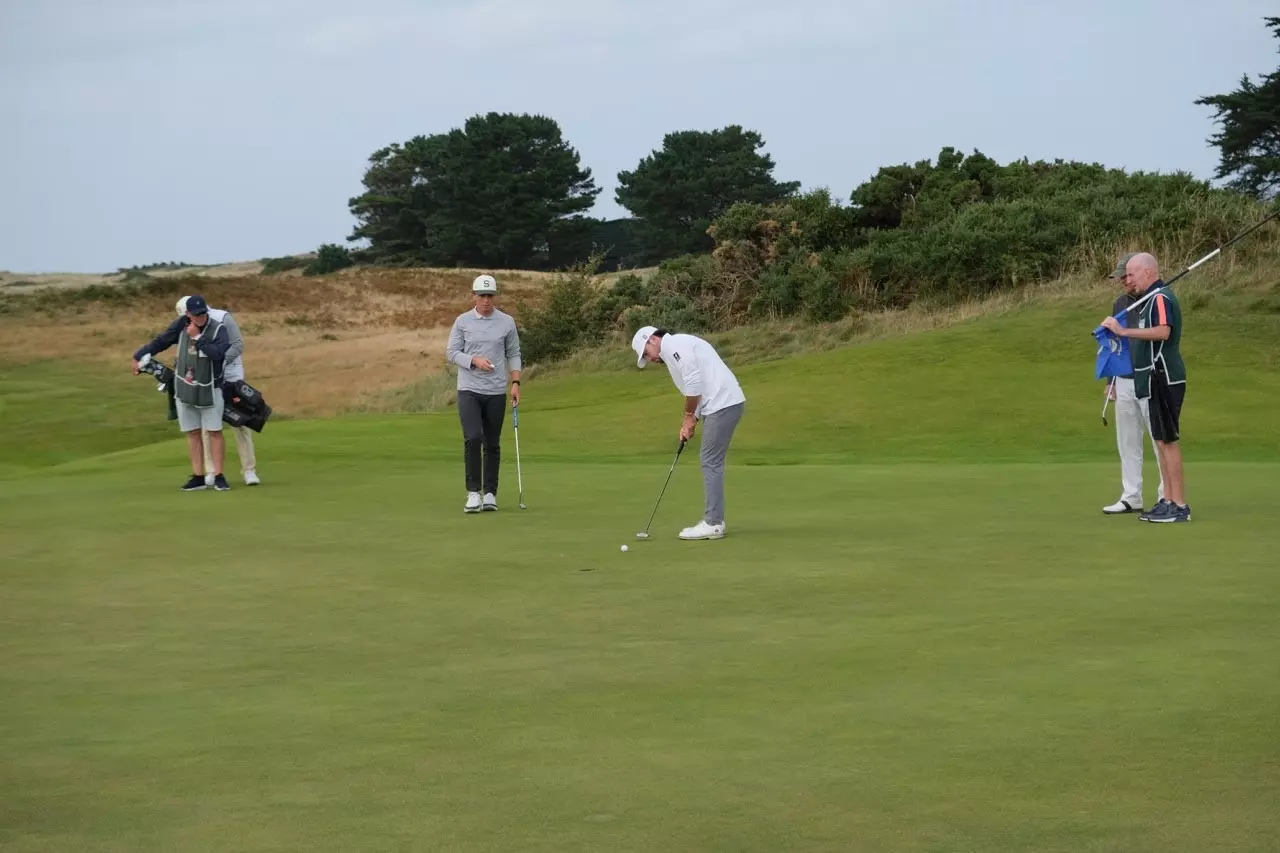 Ashton finishing on 18 at Portmarnock, a future site of the British Open