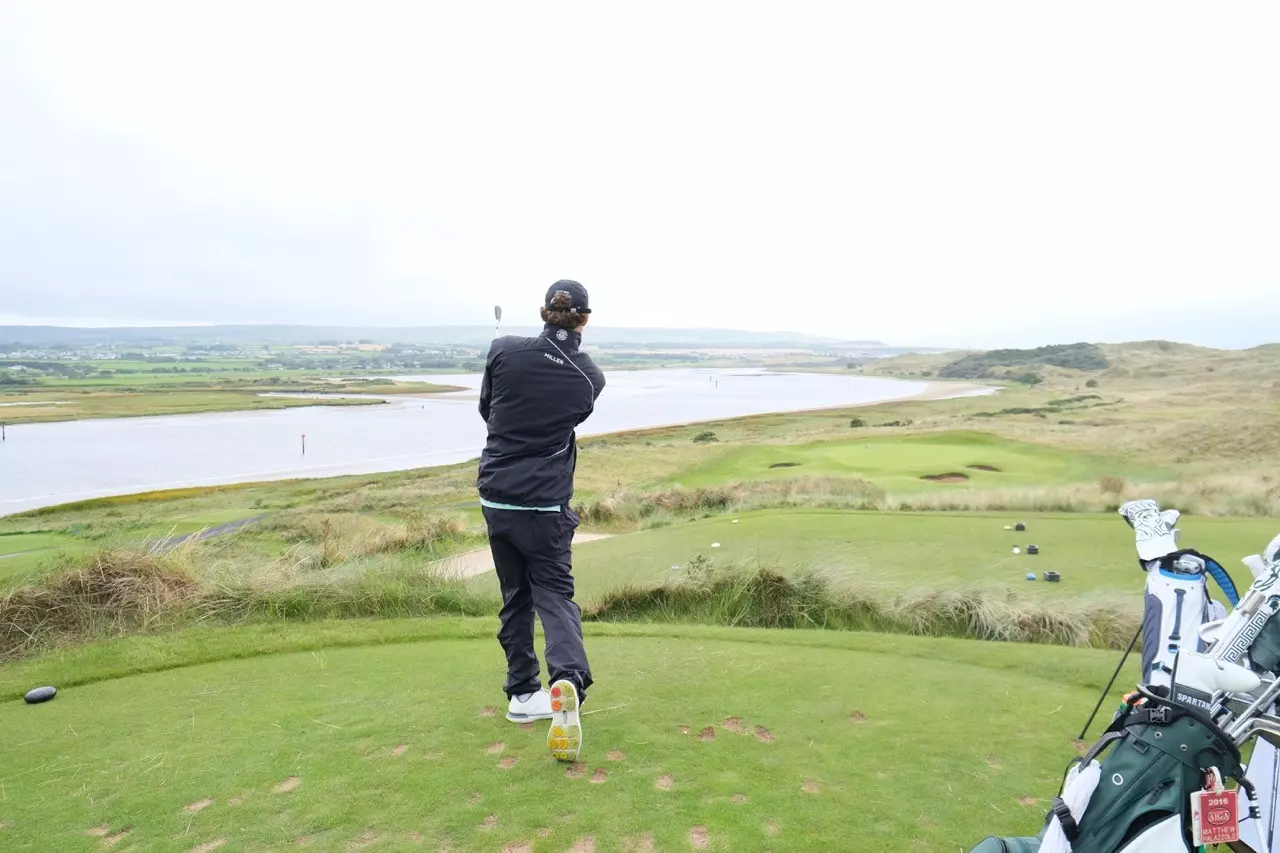 Drew Miller at Portstewart, a windy shot
