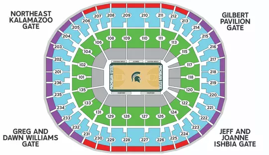 2025-26 Men's Basketball Single Game Tickets Seating Chart