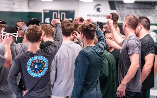 Wrestling Huddle, Practice, 2025-26