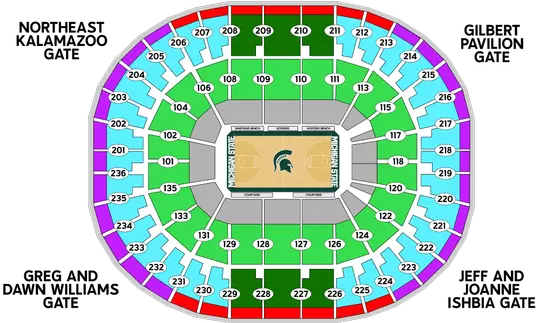 2025-26 Men's Basketball Single Game Tickets Seating Map