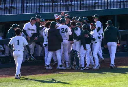 Team dugout celebration huddle