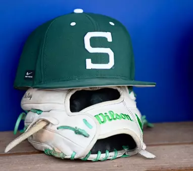 S baseball hat and glove