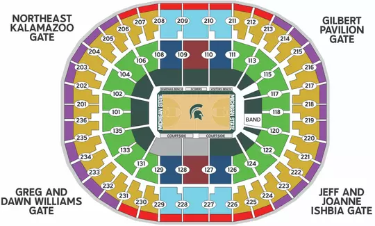 2025-26 Men's Basketball Seating Chart Map