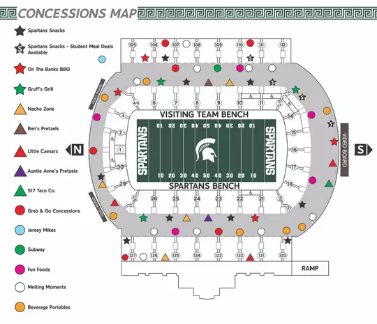 2025 Spartan Stadium Concessions Map