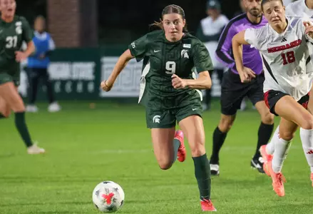 Kayla Briggs goes to goal in a game against Nebraska