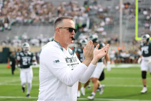 Pat Fitzgerald prepares the Spartans on Homecoming vs. Illinois.