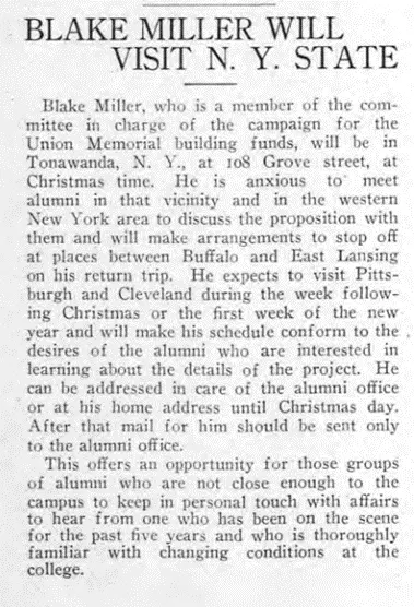 Photo scan of a news article about Blake Miller visiting New York