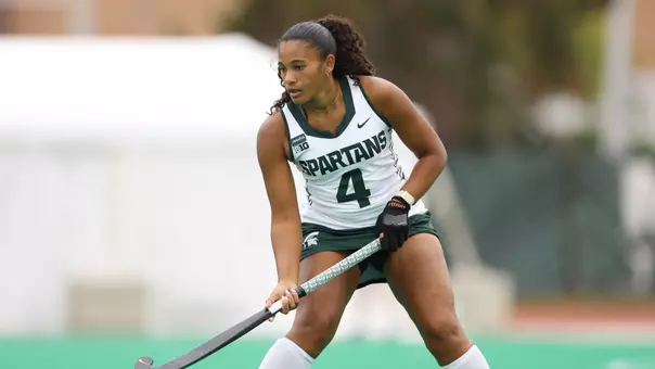Natalie Arnold plays on the back line for MSU