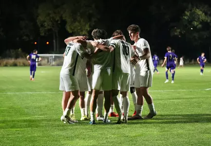 Michigan State soccer huddle vs. Washington