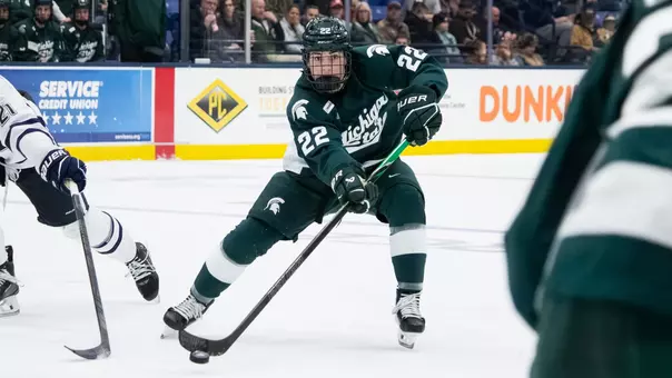 Tommy Bleyl passes the puck at New Hampshire on Oct. 24