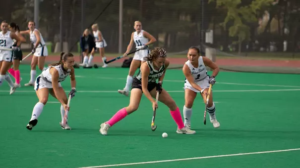 Caro Schaefer handles the ball against Penn State