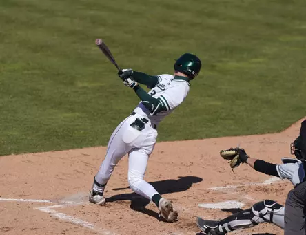 Freshman infielder CJ Deckinga swing action