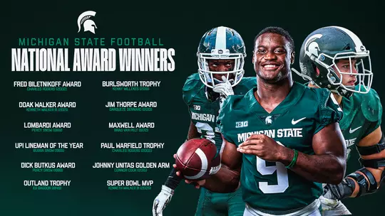 Graphic listing Michigan State football's award winners.