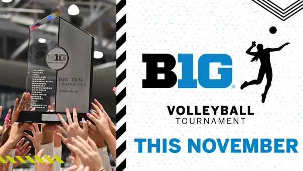 Big Ten volleyball tournament announcement graphic