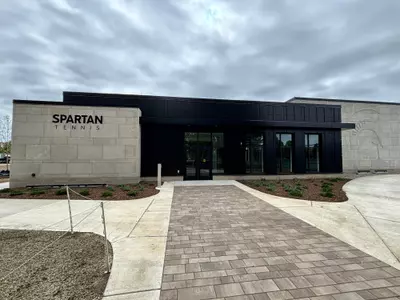 The exterior of Spartan Tennis, the new home for the Michigan State men's and women's tennis programs.