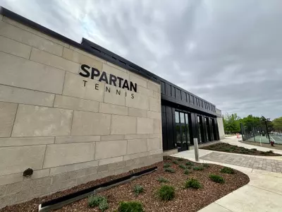 The exterior of Spartan Tennis, the new home for the Michigan State men's and women's tennis programs.