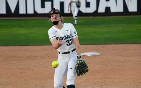 Carsyn Cassady delivers a pitch at Secchia Stadium