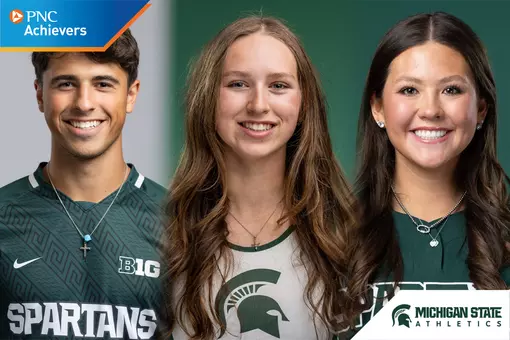 Michigan State has named three student-athletes the PNC Achievers of the Month for 2026: Britain Beshears (softball), Will Eby (men’s soccer) and Hope Hoedel (rowing).