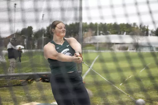 Rylan Finstrom throws the hammer at the Spartan Invite