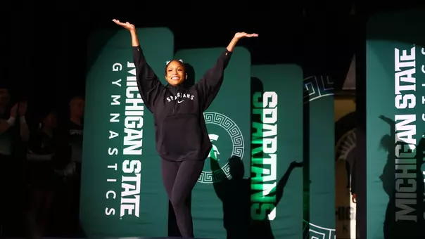 Nikki Smith runs out during intros vs. UCLA