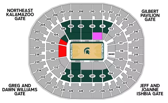 Women's Basketball Breslin Center seat map