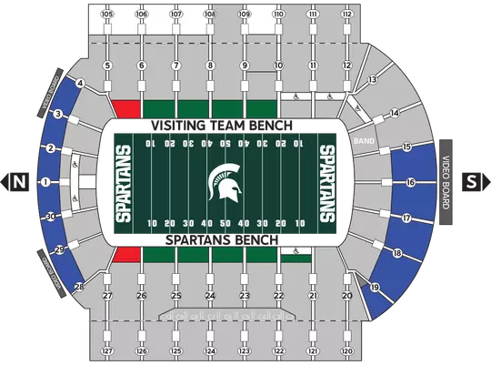 Spartan Stadium Group Ticket seat map locations