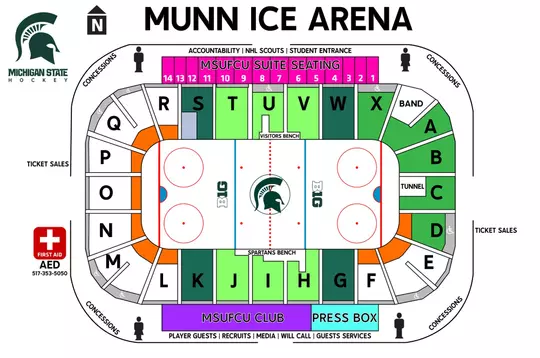 2026 Munn Ice Arena Season Ticket Seat Map