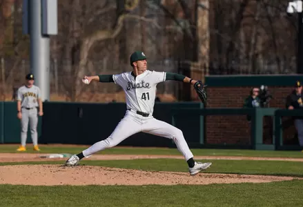 Nolan Higgins action photo vs Iowa at Jeff Ishbia Field at McLane Stadium