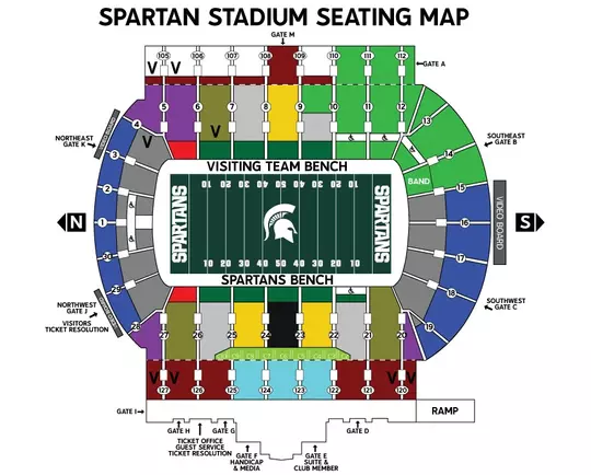 2026 Spartan Stadium Seat Map