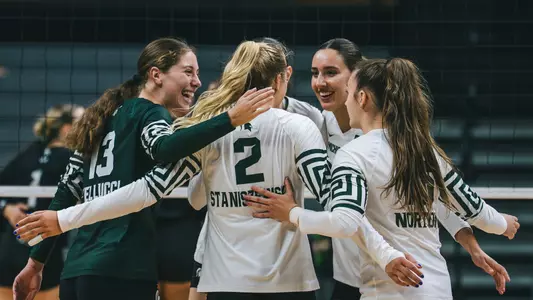 VB vs. Eastern Michigan 2026 huddle
