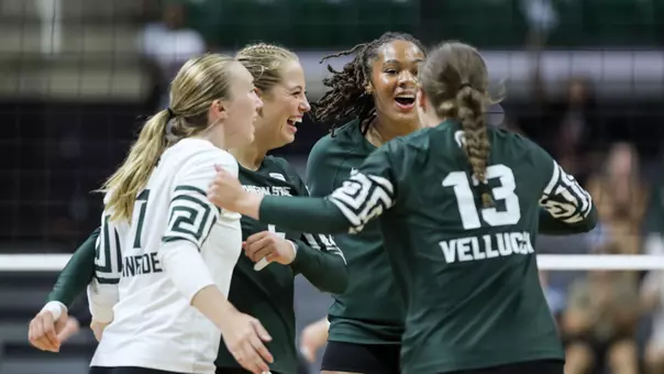 Volleyball celebration vs. Miami