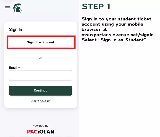 Add Student Access Pass Step 1