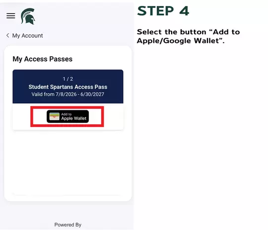 Add Student Access Pass Step 4