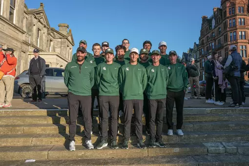 Michigan State's men's golf team at St Andrews in 2025